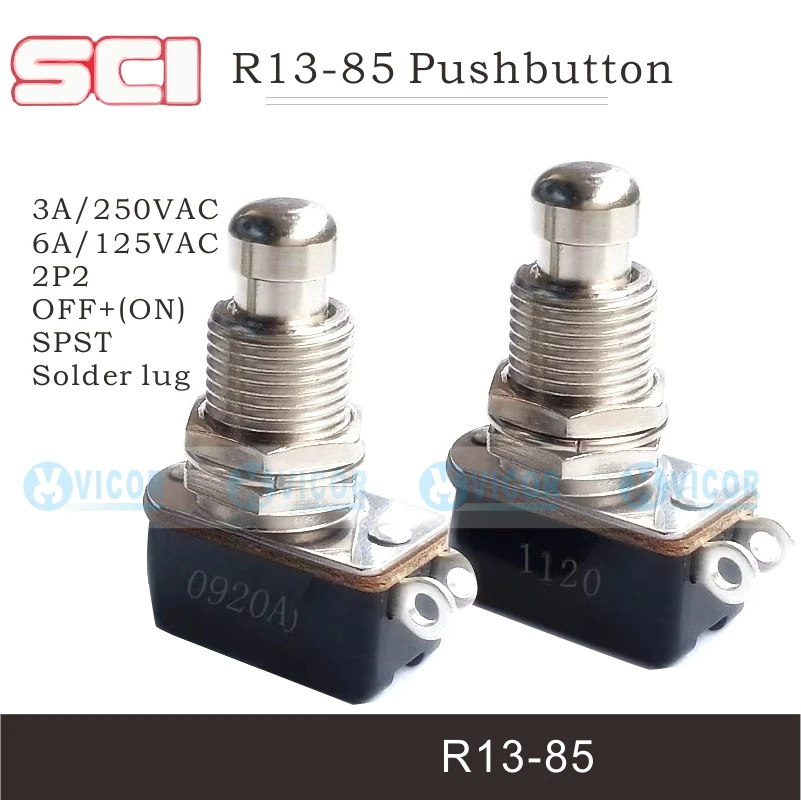 R13-85 SCI pushbutton momentary SPST  guitar Foot switch R13-85A