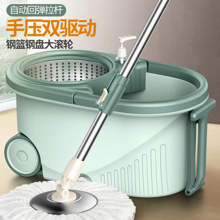 Mop bucket rotary mop good God drag home lazy double drive dry hand washing mop bucket