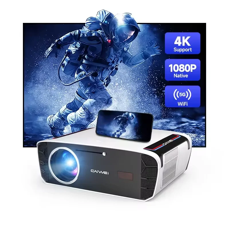 New Smart Projector Full HD LED Android HD 4+64G 1080P Support 4k Wi-fi Bluetooth Home Video Min Portable Led Projector