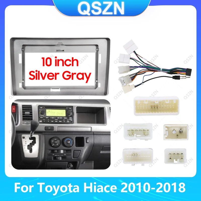 

10 inch Car Radio Fascia Fitting Panel Frame Kit Wire Harness Cable Accessories For Toyota Hiace 2010-2018 Android Stereo Radio