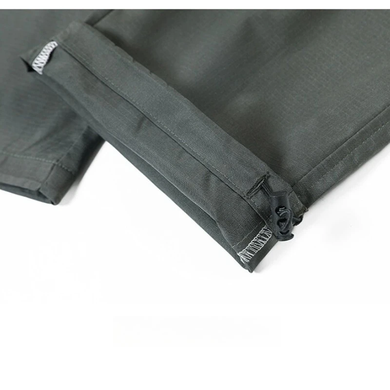 Pantalon Cargo ample à jambe droite pour hommes, Style militaire Vintage, vêtements de travail fonctionnels à taille élastique avec plis 3D, M-5XL