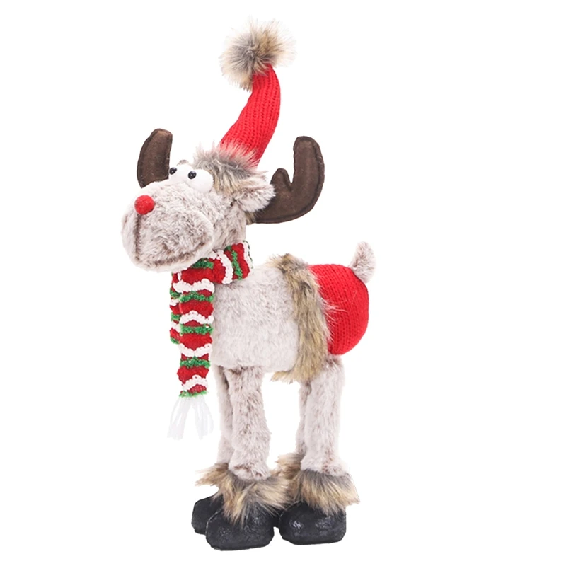 Christmas Doll Cute Christmas Retractable Doll Deer Window Props Decoration For Home Indoor Holiday Decor