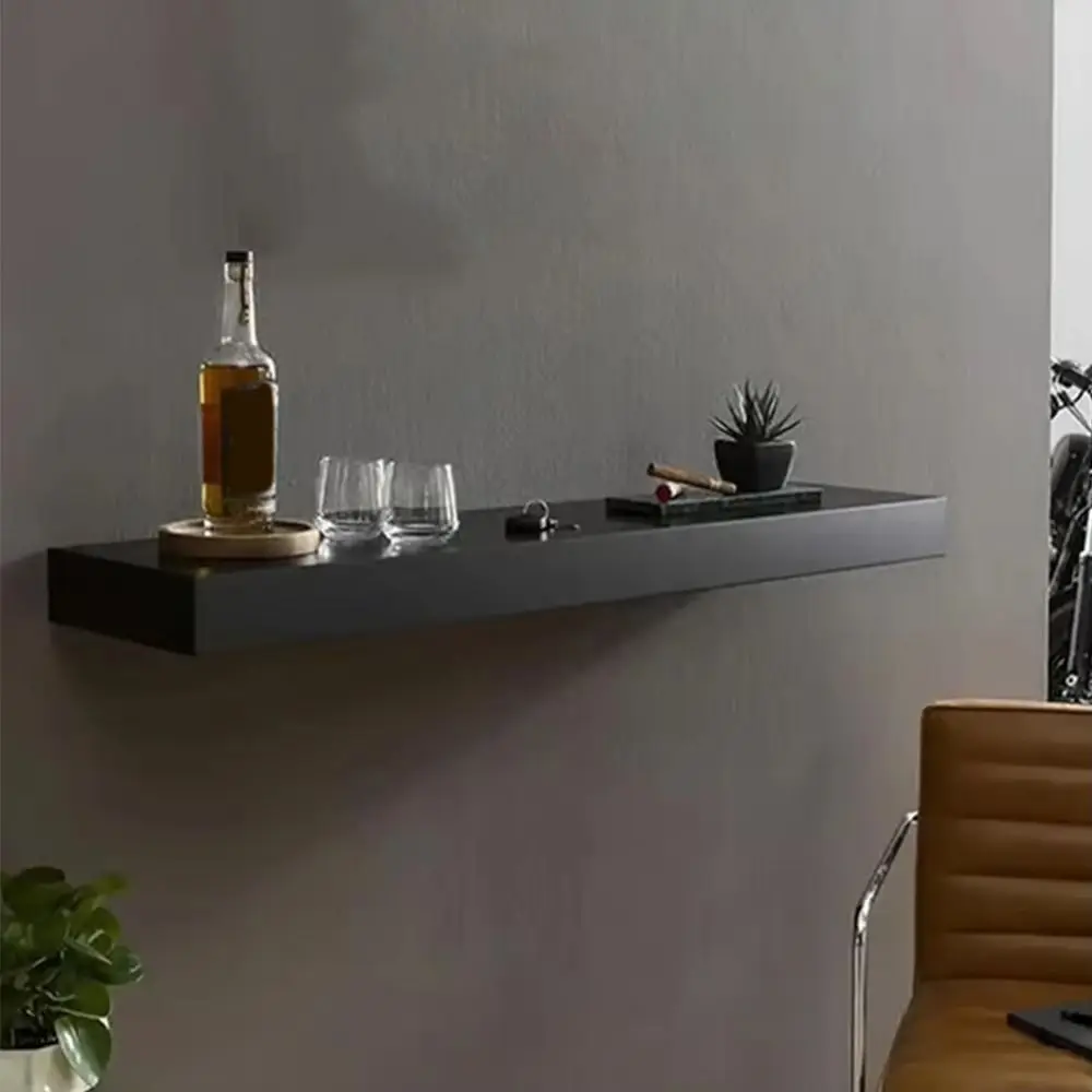 Solid Color Wooden Magic Flap Shelf Decorative Wall Mounted Concealed Floating Shelf Space Saving with Secret Compartment