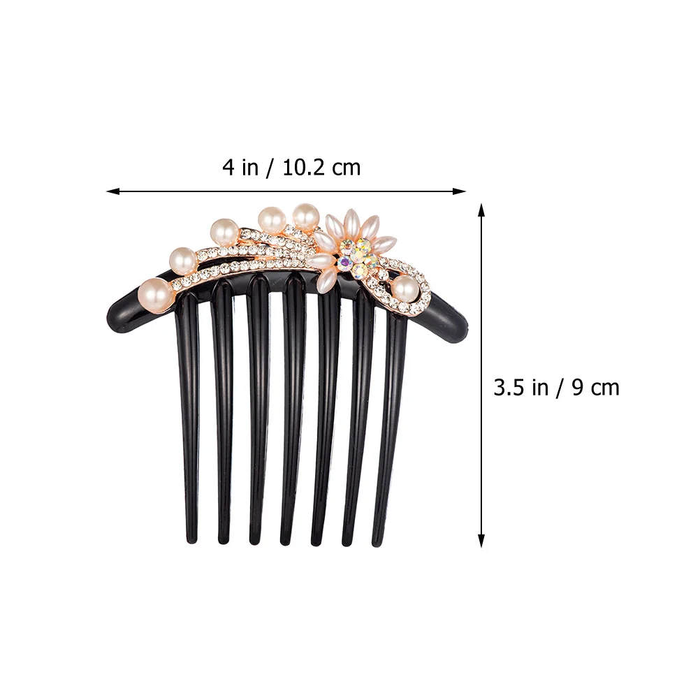 

2pcs Pearl Comb Bridal Hair Side Accessories Wedding Rhinestone Pearls Elegant Durable Fashionable Hairstyle Care Styling Pearl