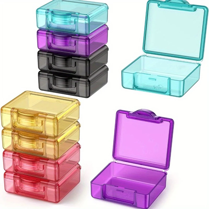 

Mini Plastic Storage Box Square Multicolor Organizer for Necklace Earrings Rings DIY Jewelry Packaging Boxes Storager Container