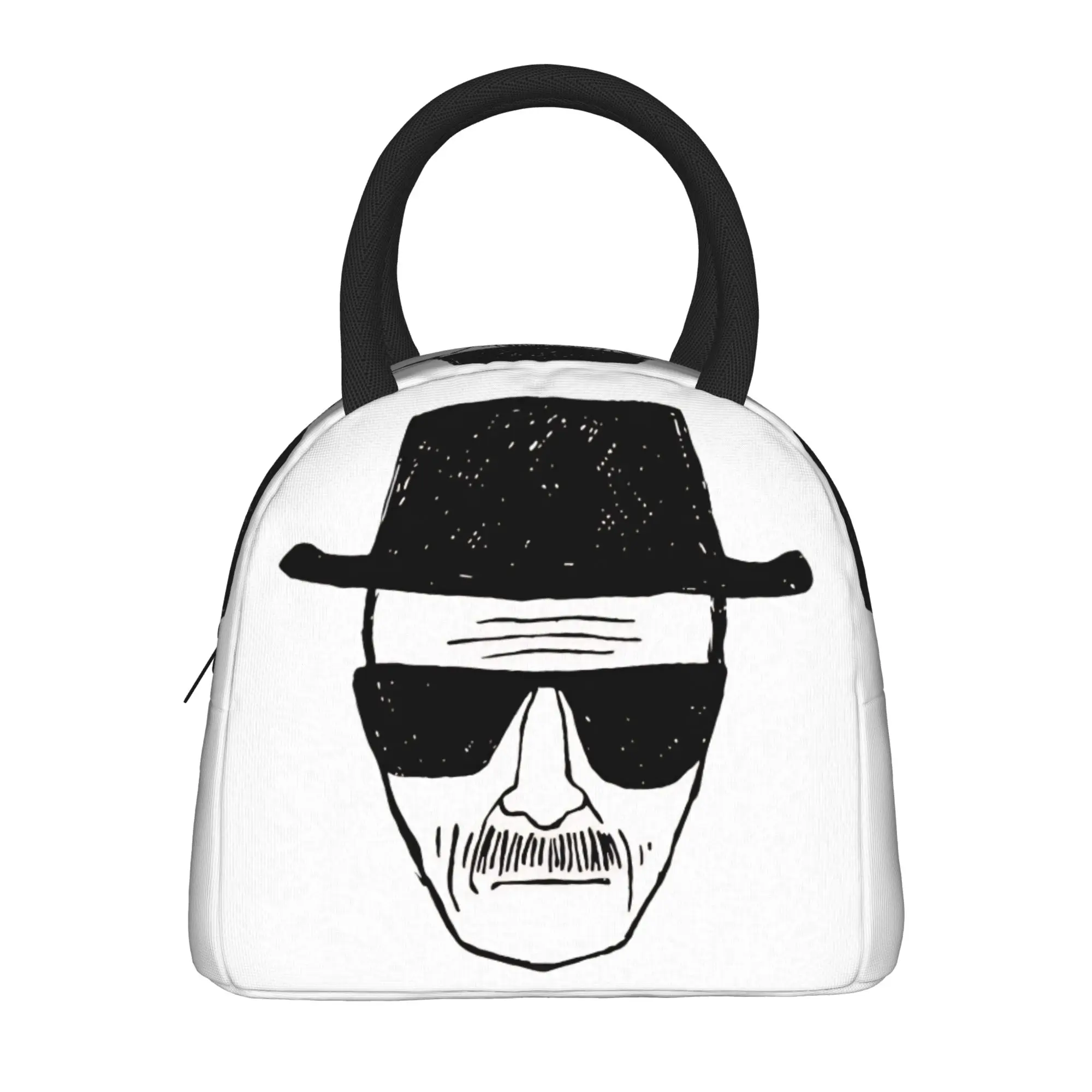 Breaking Bad Walter White Heisenberg face Lunch Bag Portable Zipper Lunch Box Child School Cooler Bag Thermal Tote Handbags
