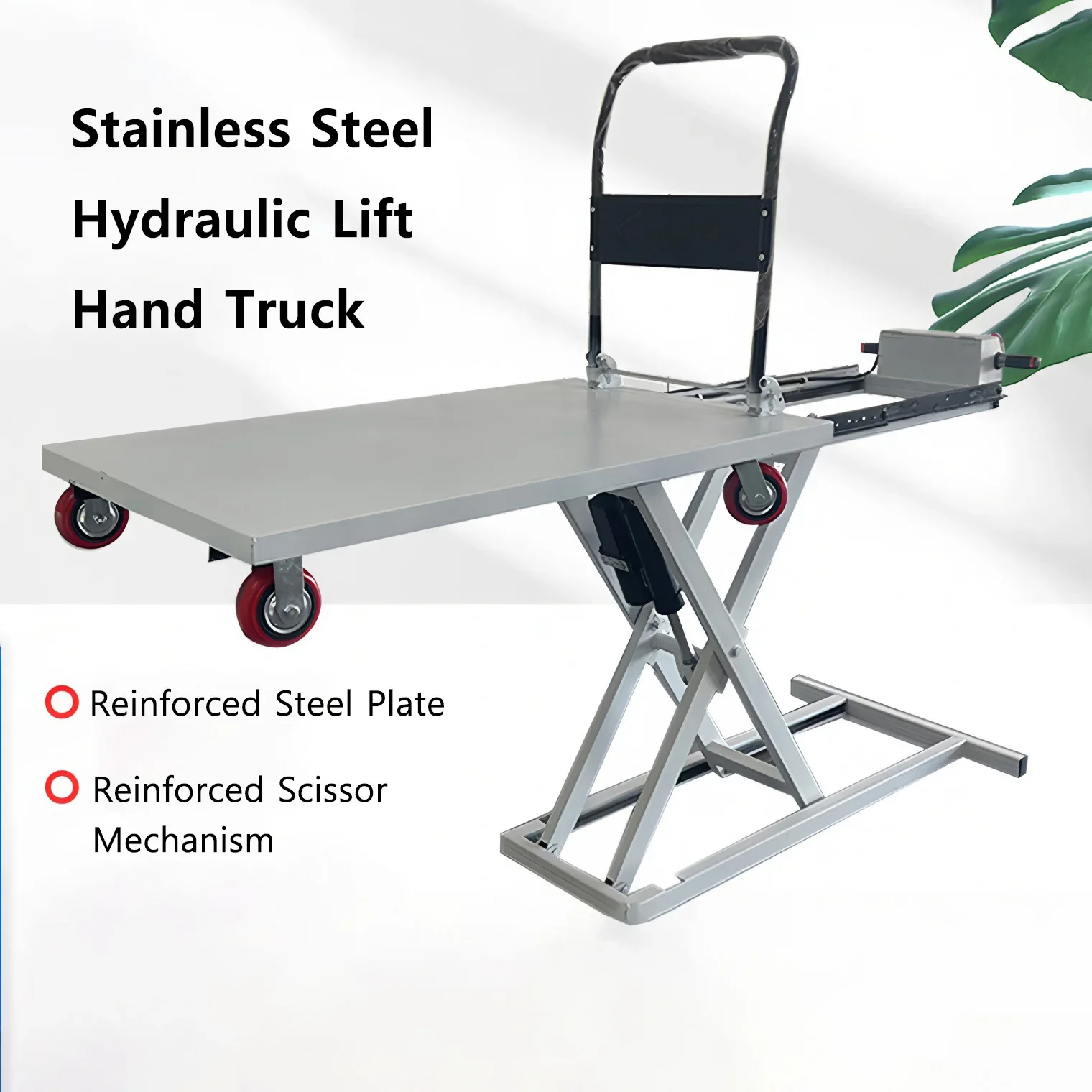 Stainless Steel Hydraulic Lift Table Cart Lifting Height Electric Scissor Lift Platform Electric Lifting Flatbed Handcart