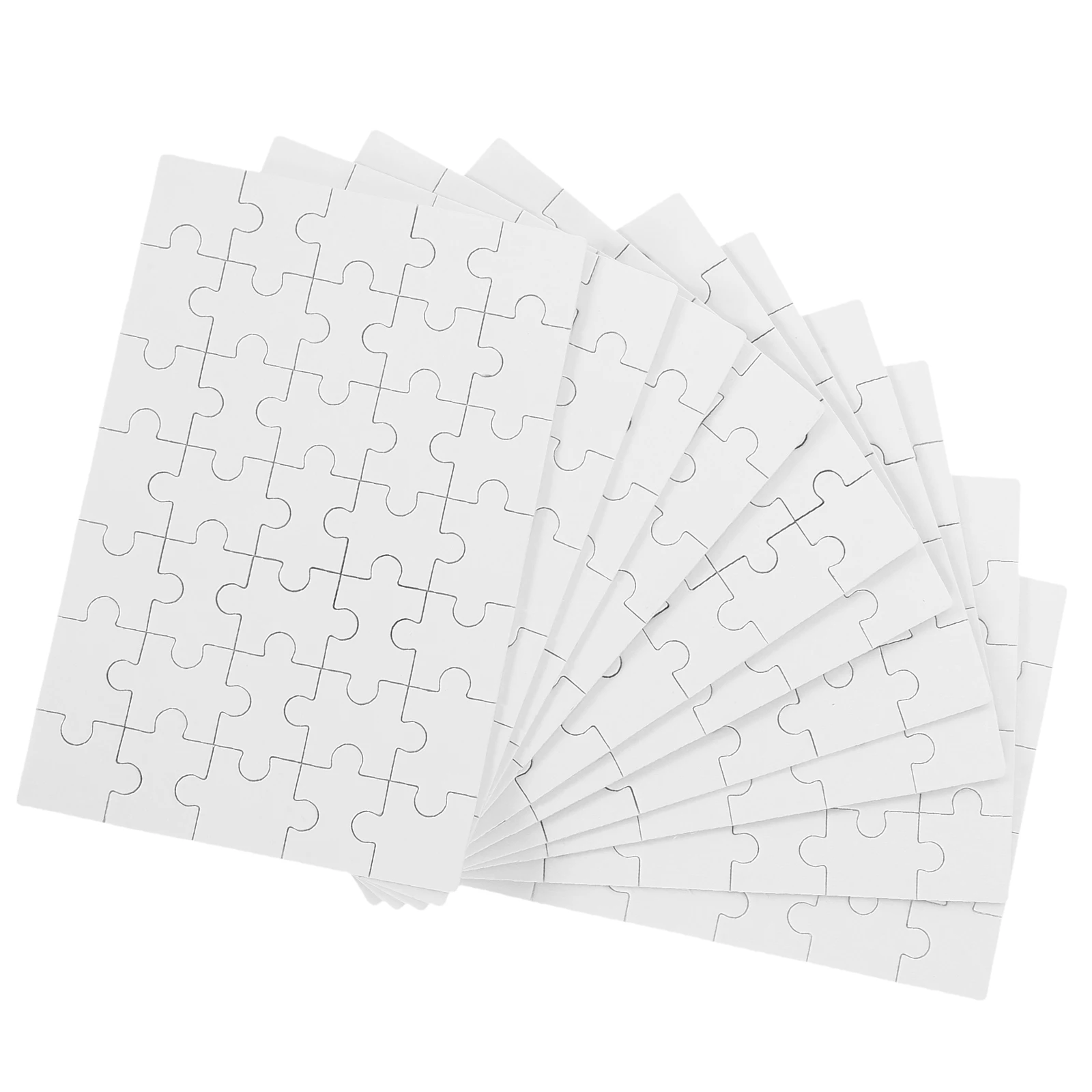 10 Pcs Blank Wooden Puzzle Pieces For Thermal Transfer Jigsaw Diy Craft Heat Printable Rectangle Puzzle Sheets Family Game Wood