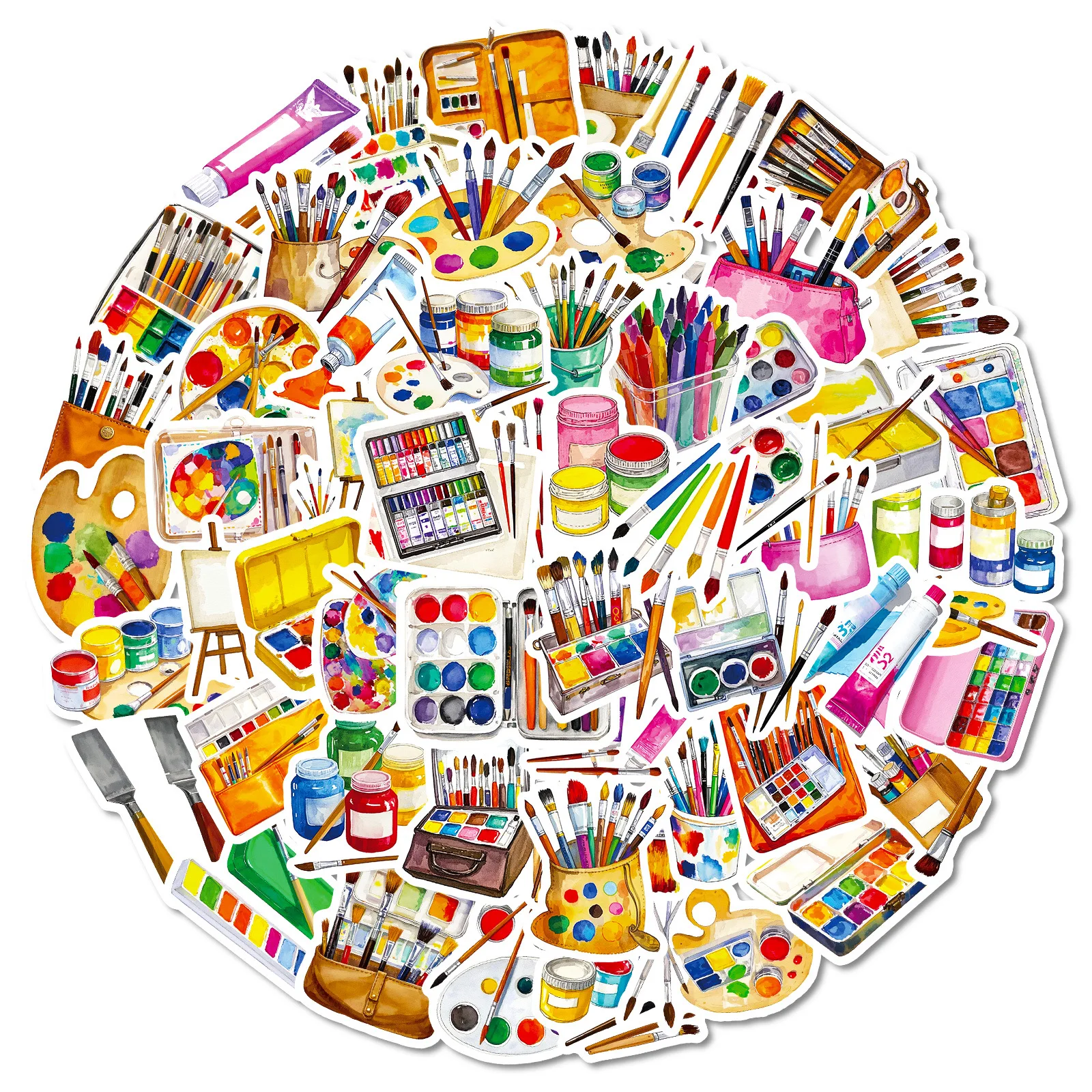 56 قطعة أدوات الرسم الجديدة ملصقات الكرتون المائية الطلاء الكتابة على الجدران فرشاة الديكور DIY بها بنفسك الاطفال اللعب المحمول الغيتار سيارة الدراجة الشارات