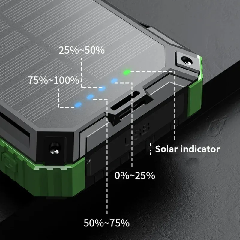 Super Fast Charging Solar Power Bank 20000mAh Built-in Four Wire Wireless Charging Mobile Power Supply Portable Powerbanks