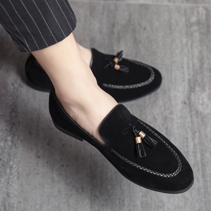 

Men' loafers Brown black leather shoes Leisure Gentleman Comfortable Men Shoes Lightweight Comfortable fashion moccasins flats