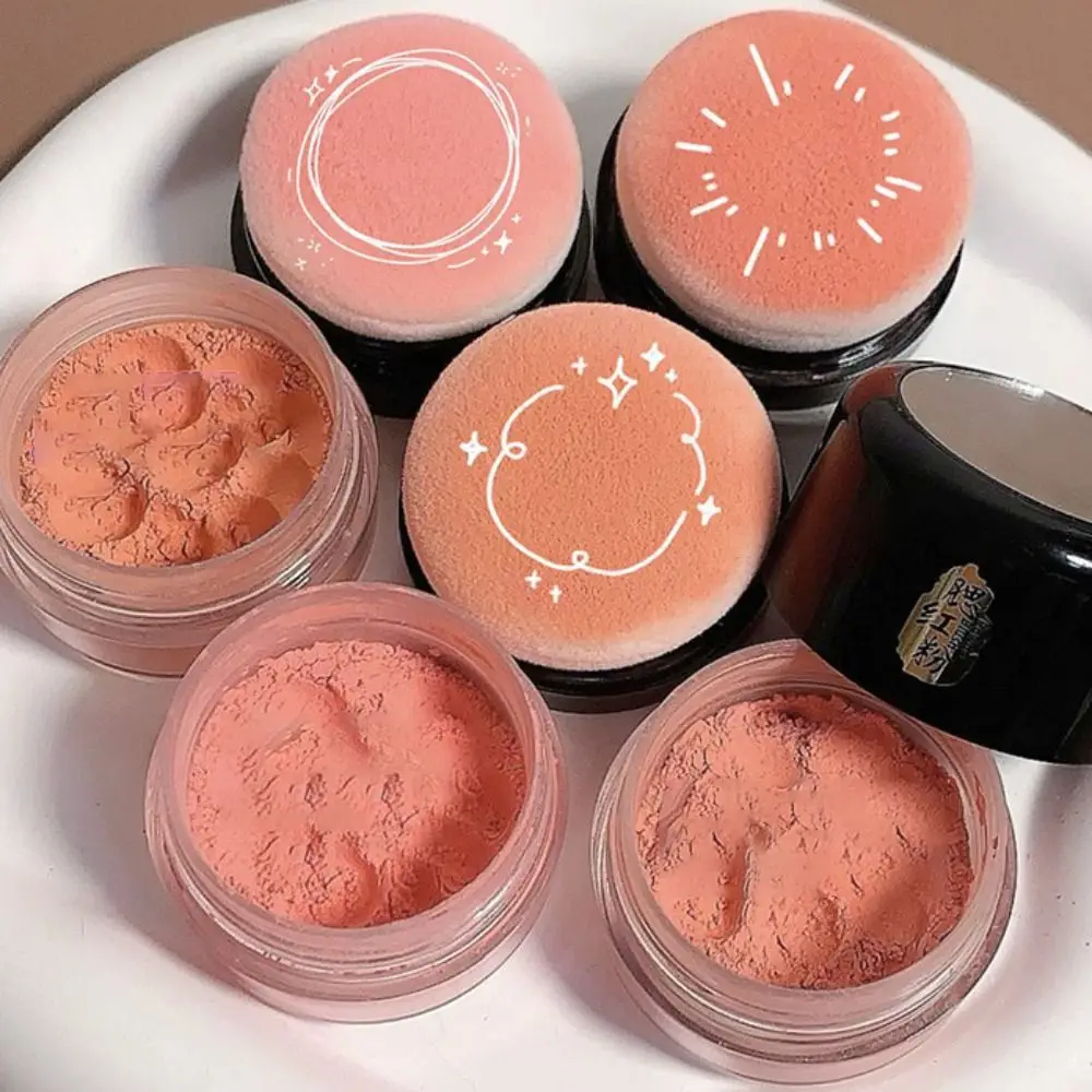 Poudre éclaircissante anti-transpiration, fard à joues naturel durable, contrôle de l'huile, poudre libre tête de champignon Orange