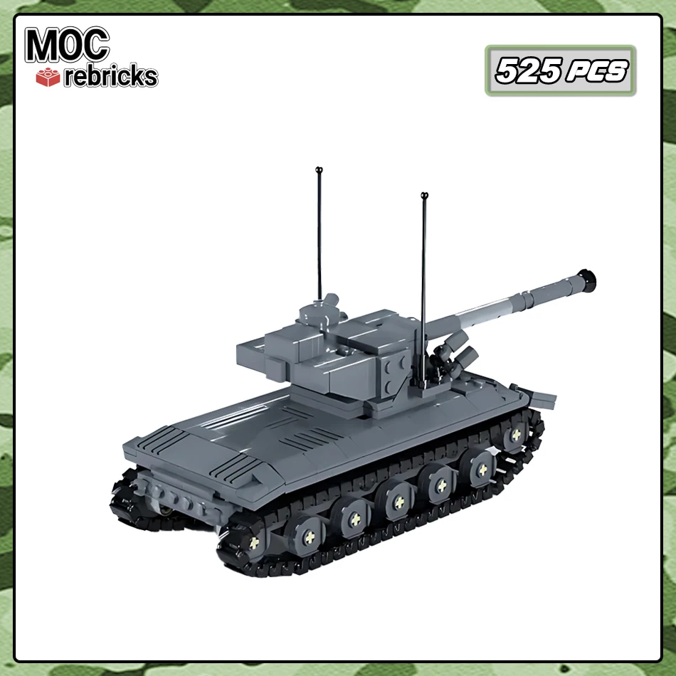 Light Tracked Tank SK-105 Model Bricks MOC Military Artillery Vehicles Building Blocks Collect Toys Set Children's Xmas Gift