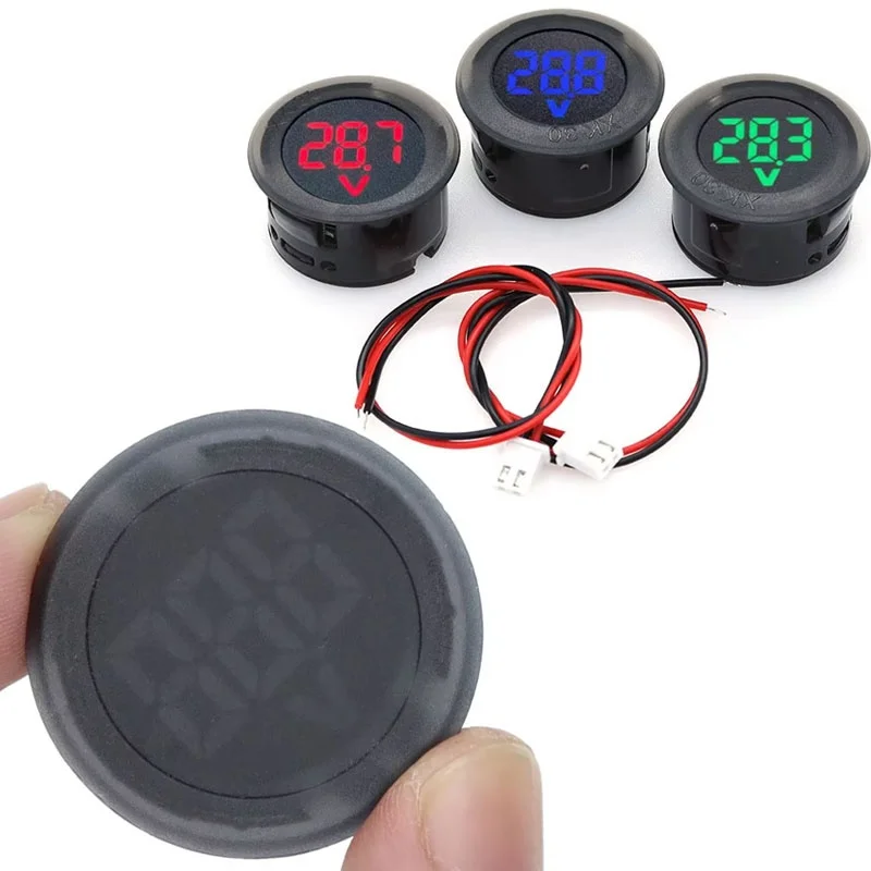 DC 4-100V LED Digital Display Circular Two-wire Voltmeter DC Digital Voltmeter Head Display Reverse Connection Protection