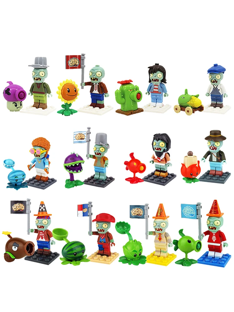 Plants Vs. Zombies Season 1 2 Surprise Toy Capsules Assembling Buildin Blocks Hot Selling Cartoon Anime Figure Model Random Doll