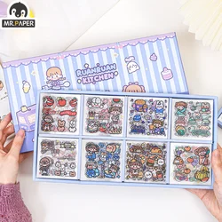 Mr.paper 200 Pcs/Box Cute Cartoon PVC Sticker Gift Box  Kawaii Girl Heart Hand Account Decoration Stickers Kids Stickers