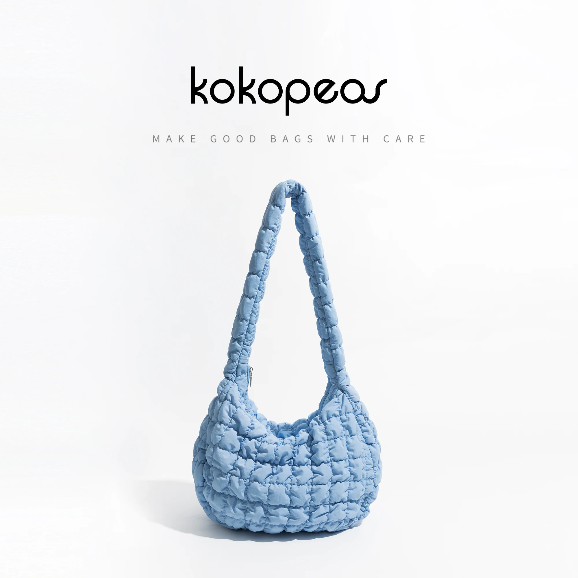 KOKOPEAS Large Quilted Crossbody Padded Purse 2023 Women\'s Puffy Pillow Hobo Bag Lightweight Solid Trend Shoulder Handbag