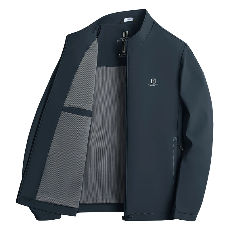 New Men's Spring Autumn Business Jacket Casual Stand Collar Coat Comfortable Versatile Men Clothing Windproof Anti Wrinkle Top