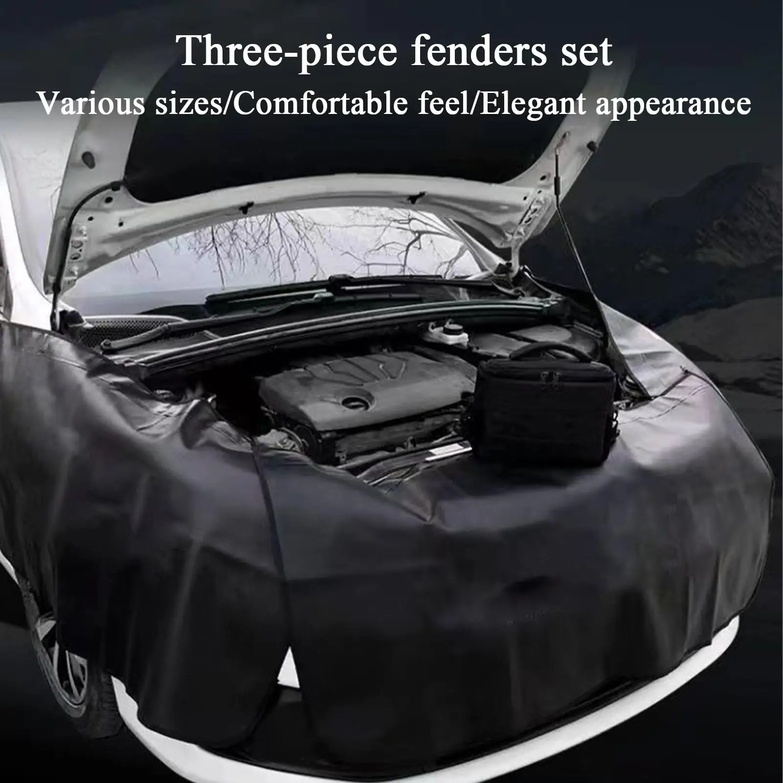 3Pcs PU Leather Foldable Car Fender Cover Protective Mechanic Work Pad for Vehicle Repair Auto Maintenance Tool Accessory