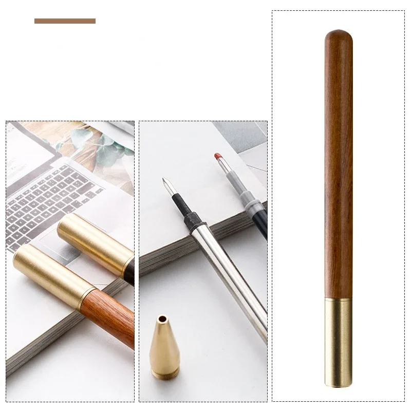 High Quality Vintage Fountain Pen Rosewood and Brass Pen Gift Sign Pen Pure Copper Pen for Travel, Office, Business