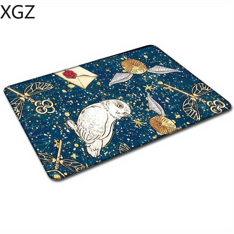 XS 290×250 hand-painted magic owl print pattern mouse pad suitable for office and home use non-slip base fine stitching washable