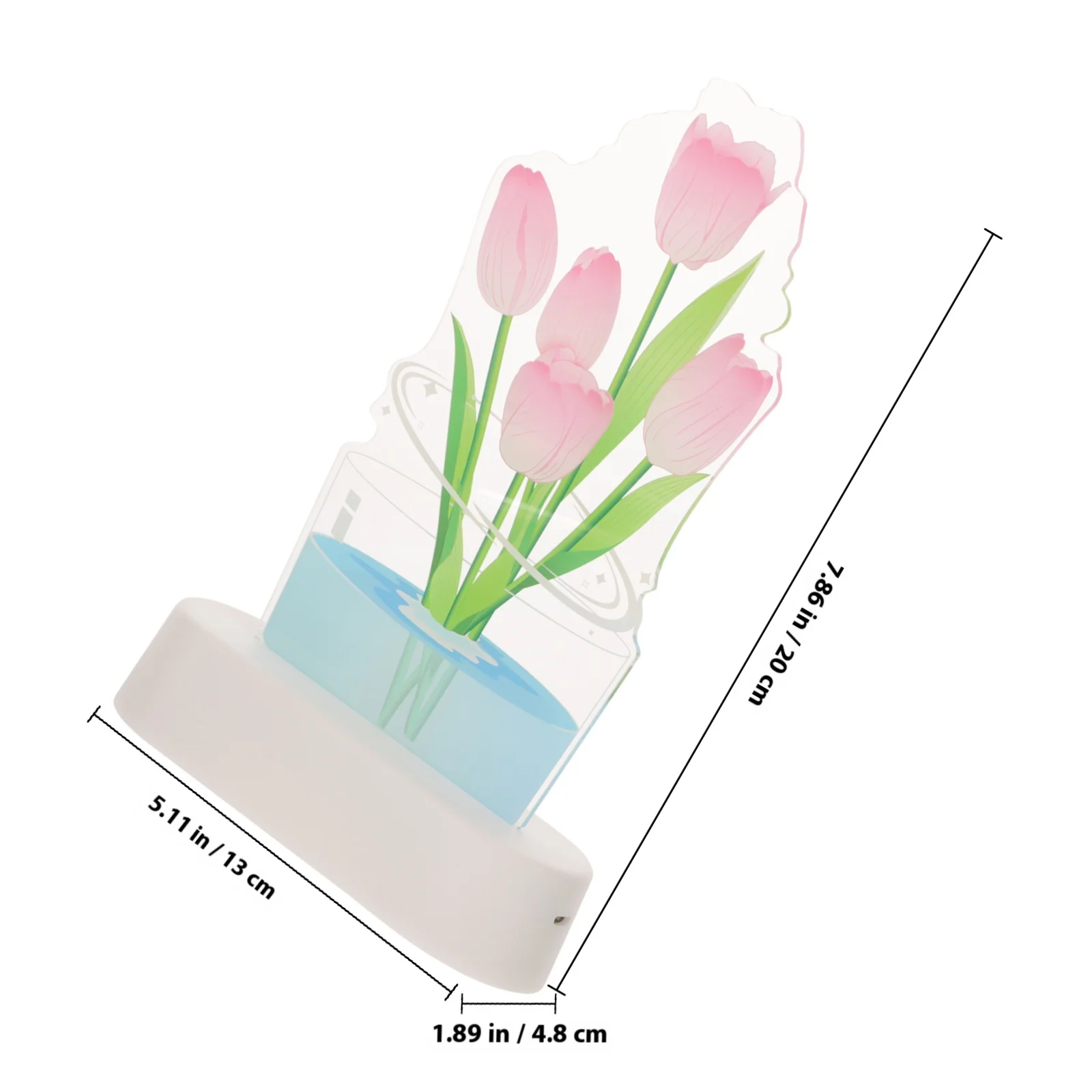 مصباح ضوء ليلي ثلاثي الأبعاد هدية إبداعية لديكور غرفة النوم LED ضوء ناعم مصباح وهمي ثلاثي الأبعاد على شكل زهرة التوليب
