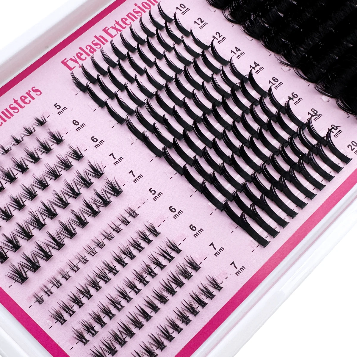 4 IN 1 Lash Clusters 200D-60D Long 6-20mm Lash Spikes Lower Eyelashes Reusable Bottom DIY Spiky Lash Extension Manga Clusters