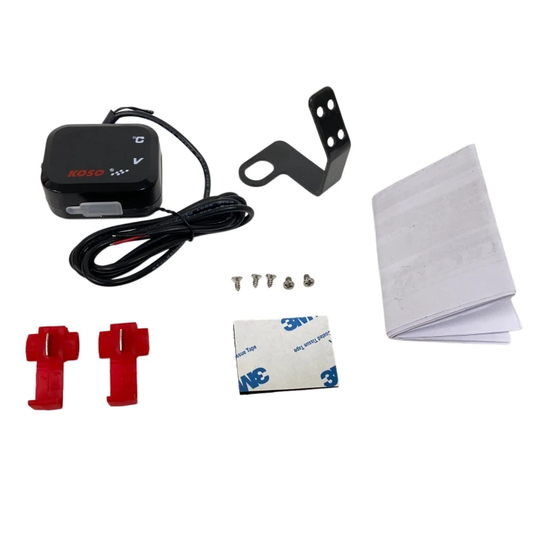 10-24V Multifunctional USB Port Motorcycle Fast Charger with Thermometer and Voltmeter Waterproof Digital Display Motor Parts