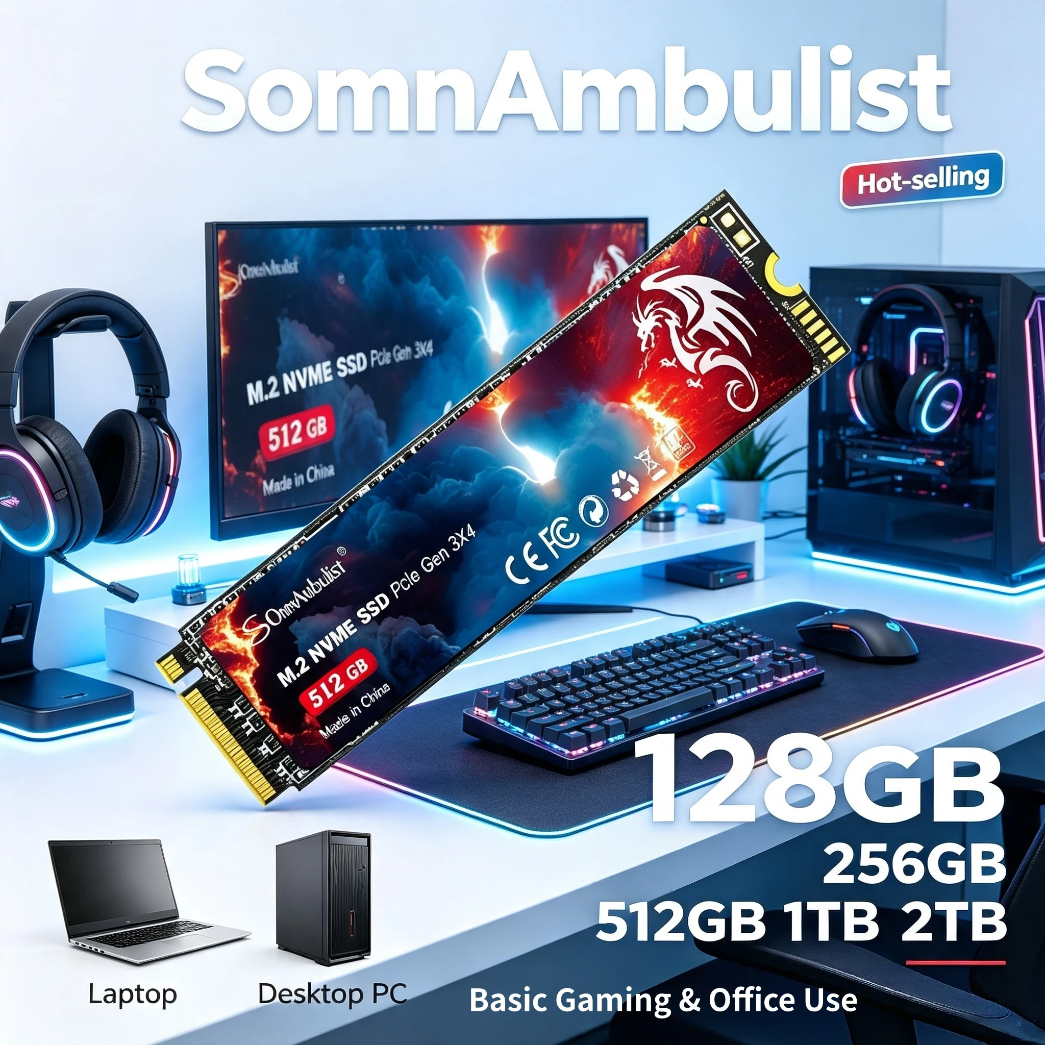 新しいsomnambulist-pcie-30-m2-nvme-2280-ssd-128gb-256gb-512gb-1tb-高性能読み書きドライブ-ノートパソコン-デスクトップ-ゲーミングpc用