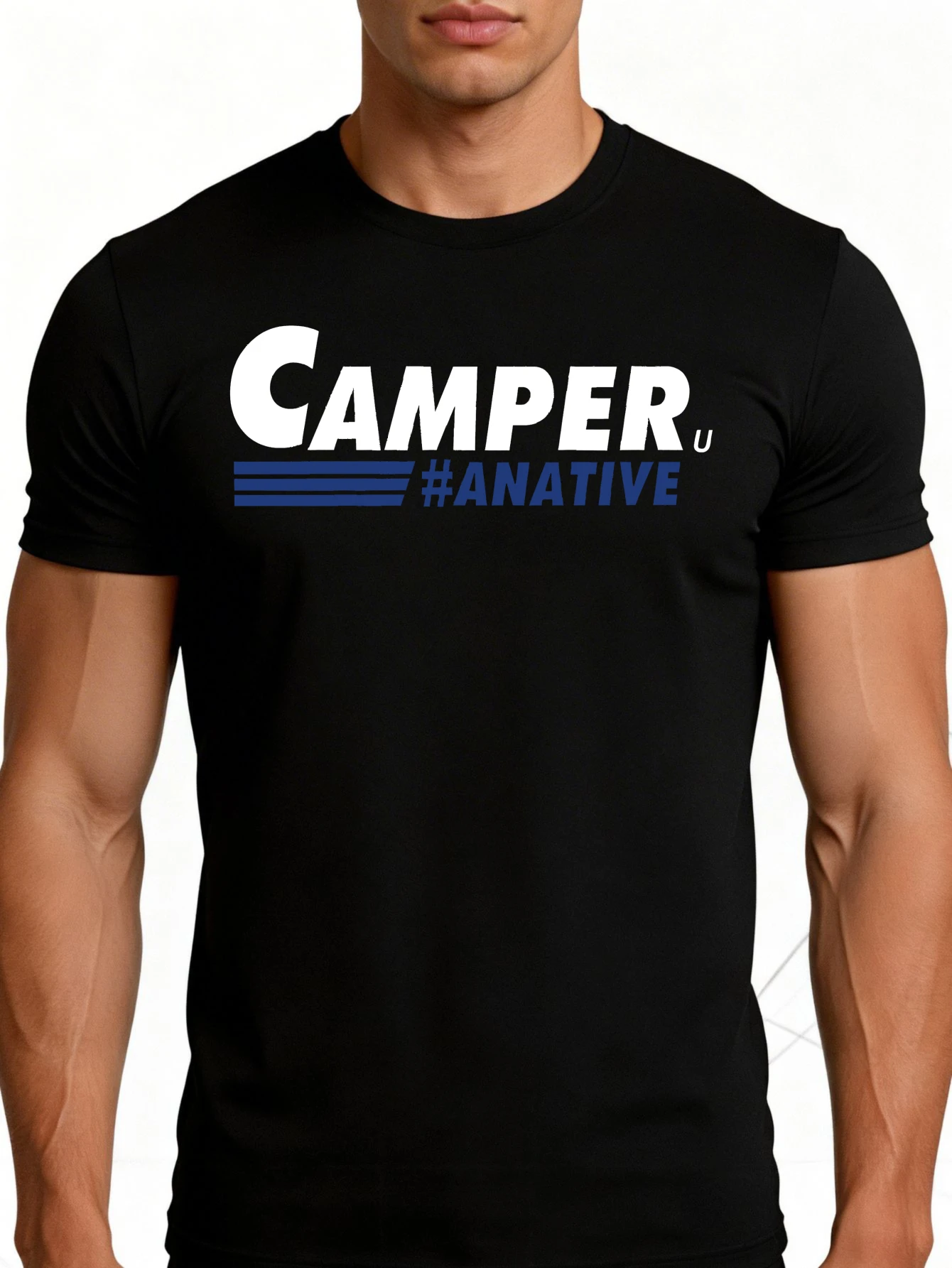 Men's Graphic T-Shirt - Breathable, Soft, Lightweight - Camper U Label Retro Fun Graphic Casual Short Sleeve Summer Top, Gift for Someone
