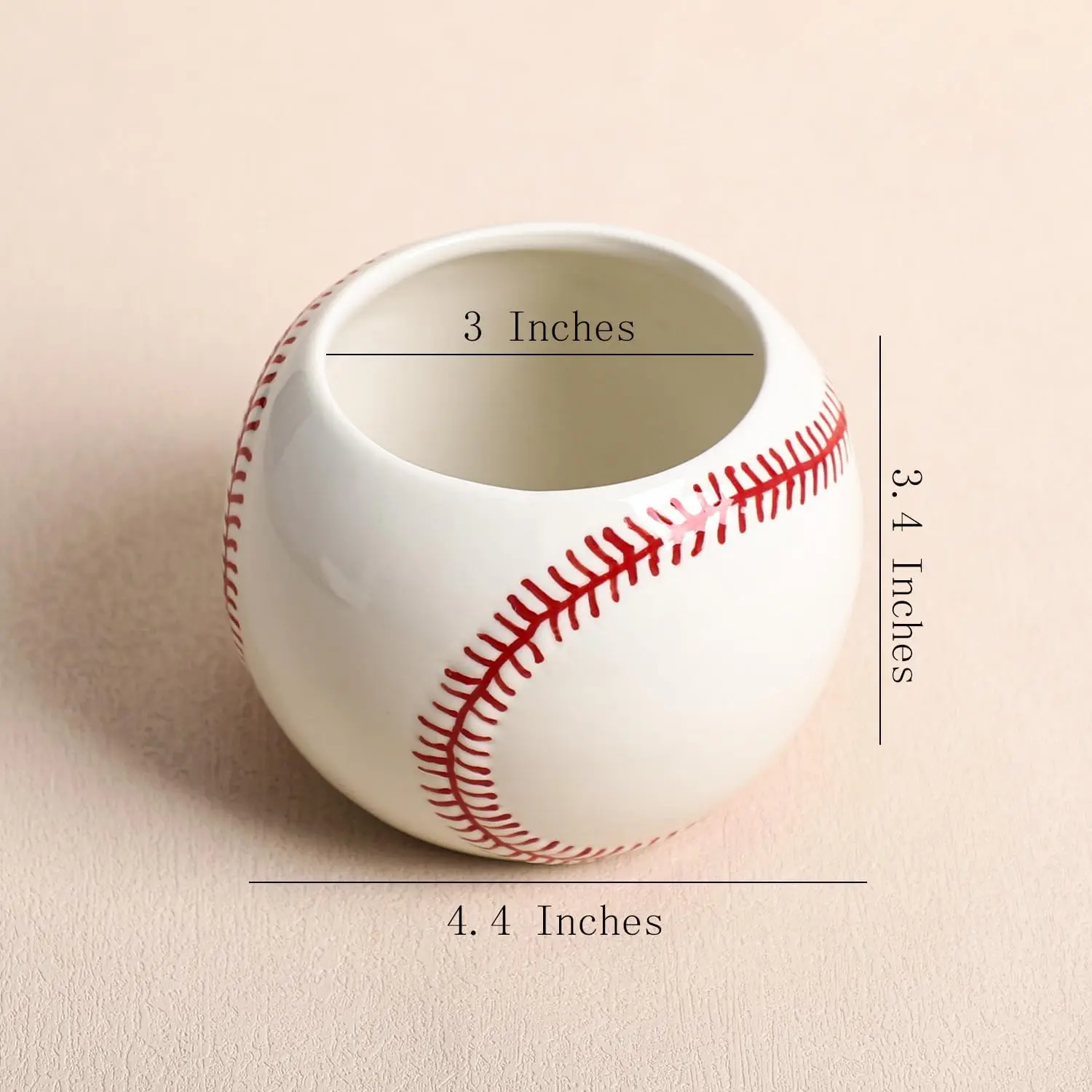 Ceramic Baseball Toothbrush Holder, Bathroom Countertop Cup, Makeup Brush Organizer