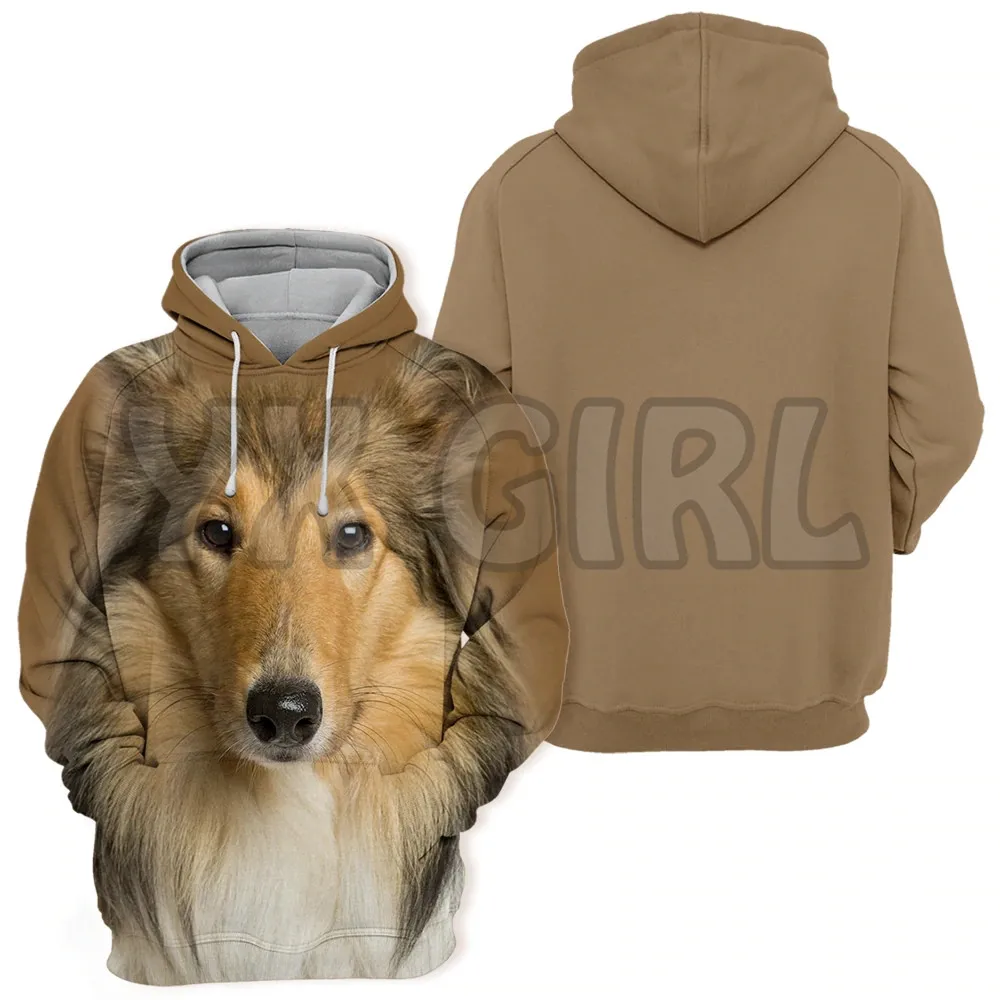 Động Vật Chó Scotch Collie 3D In Hình Khoác Hoodie Unisex Áo Thun Chú Chó Ngộ Nghĩnh Áo Hoodie Cổ Đường Phù Hợp Với Áo