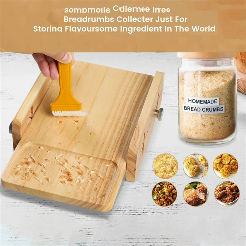 Bread Slicer Guide Horizontal Bread Cutting Board with Crumb Tray Adjustable Bread Loaf Slicing Guide Kitchen Gadget