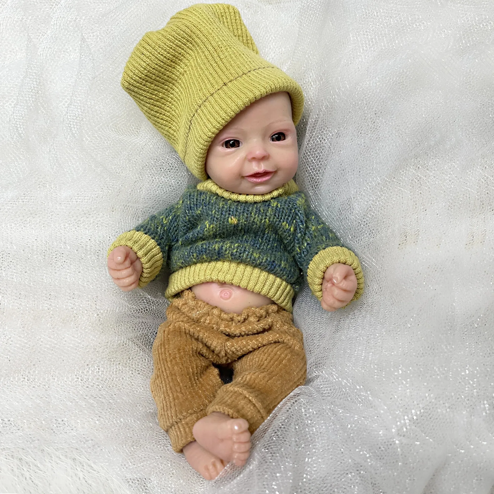 15 CM peint plein solide Silicone Bebe garçon Reborn bébé poupées à la main mignon Mini paume poupées Reborn Silicone poupées feestрн маль Labaк