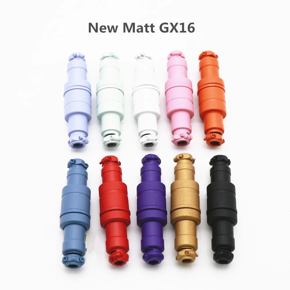 Colorful Pink Purple Light Blue GX16 Aviator Socket Butting Docking 4 core 4Pin Male&Female for Keyboard Coiled USB Type C Cable