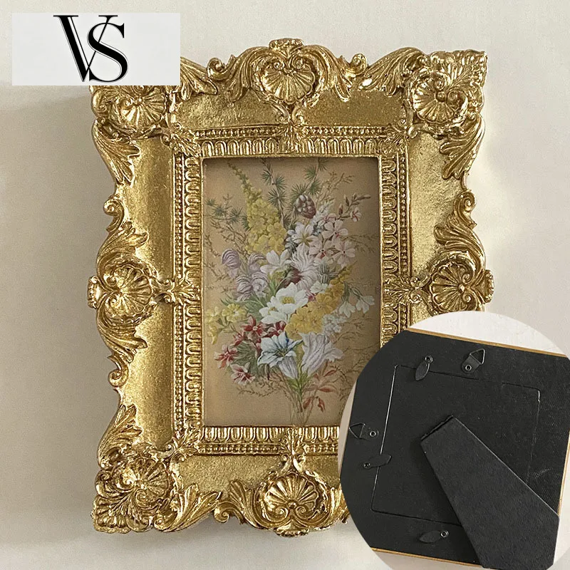 6/7 French Inch Resin Wall Frame Hanging Elegant Photo Display for Dining Room Bedroom Decor Vintage Home Accent