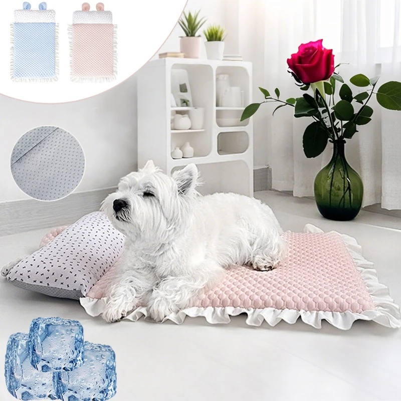 

1PC Durable Washable New Summer Dog Mat Breathabl Detachable Ice Silk Pet Sleeping Mat for Small Medium Large Pets Pet Supplies