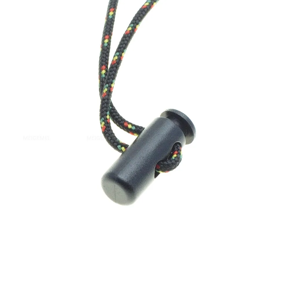 10 pz/pacco 2 fori Cavo di Blocco Cilindro Barile Toggle Clip Tappo di Plastica Nero Dimensioni: 24mm * 8mm