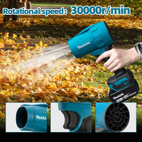 Makita 18V Violent Blower 30000RPM Turbo Jet Fan Electric Air Duster wind speed Turbo Rechargeable with Light Car Cleanin