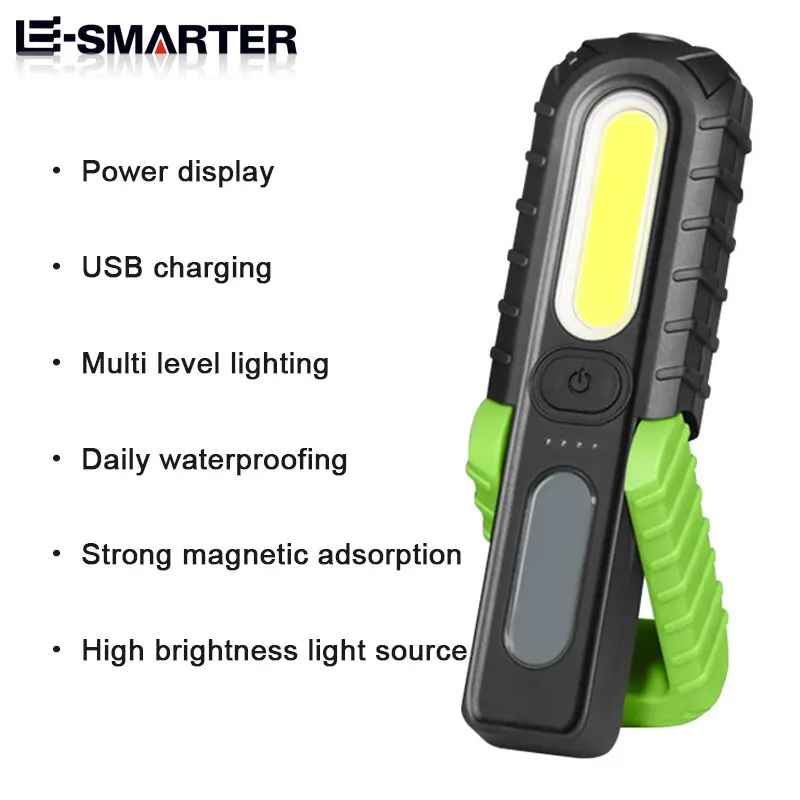 High Bright LED Flashlight COB Car Repair Magnetic Light Portable Outdoor Hiking Camping Emergency Lighting Work Lamp With Hook