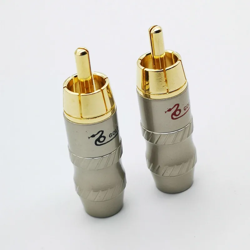 스네이크 킹 순동 금도금 로터스 RCA 암수 소켓 용접 헤드, 오디오 케이블 익스텐션 커넥터, 6mm