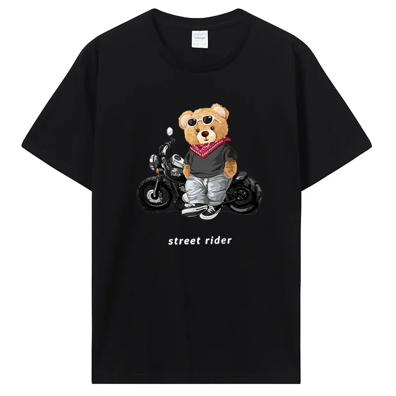 

Тяжелая Футболка с принтом мотоциклиста уличный мотоциклист мужские летние хлопковые повседневные мужские топы с коротким рукавом Уличная одежда футболка