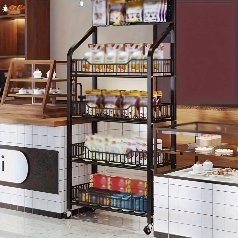 

Metal Retail Display Rack 15 Hooks 4 Casters 4 Foot Pads, Easy Assemble Sturdy SpaceSaving For Commercial Store Use