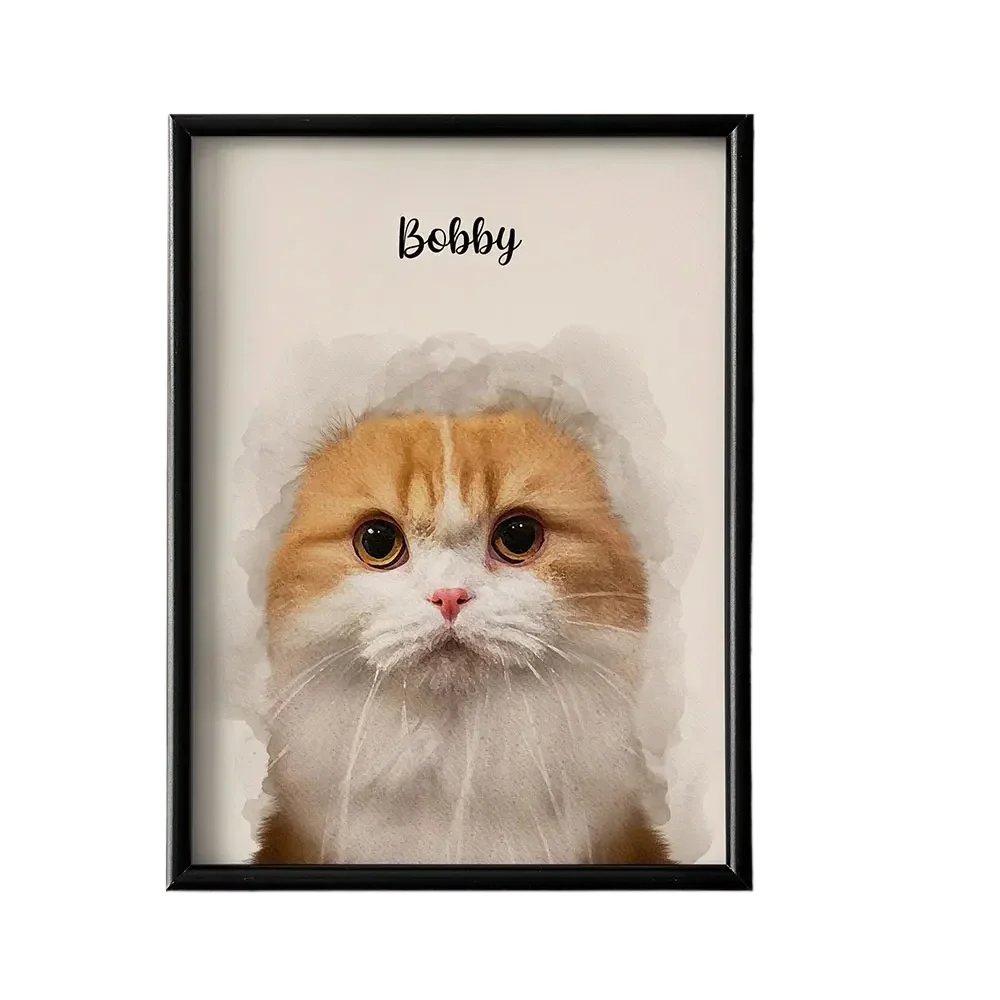 Affiche personnalisée en couleur pour Portrait d'animal de compagnie, cadeau de noël, peinture sur toile, chien Animal, image murale imprimée, décor de salon