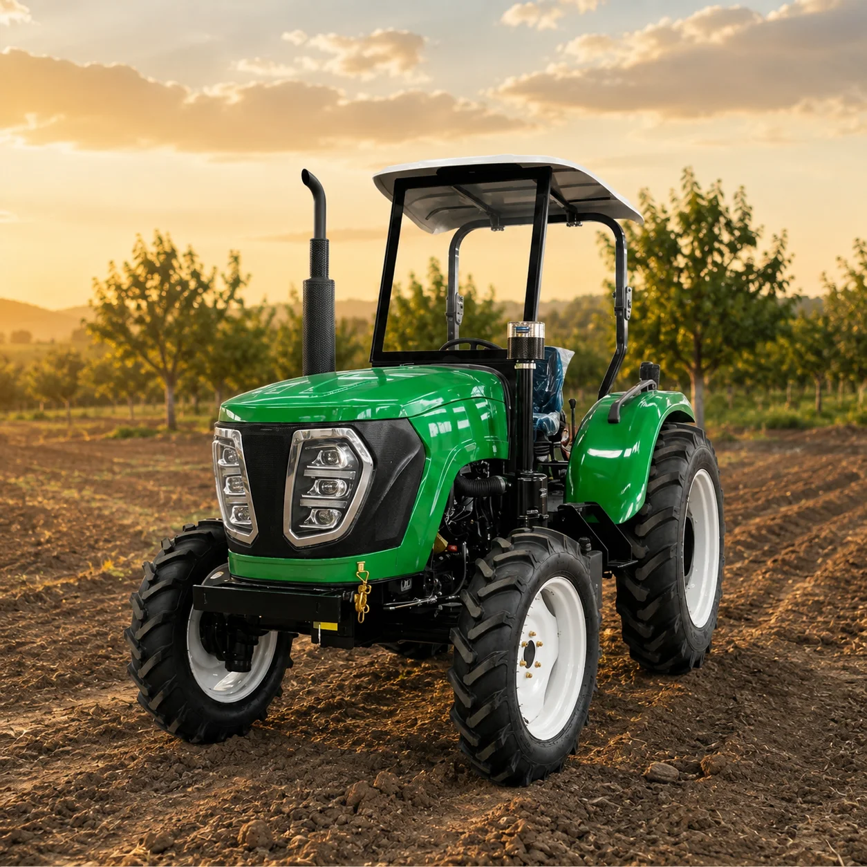 Chinese Agricultural Machine 50hp 60hp 70hp 80hp 90hp 100hp 4 Cylinder Diesel Engine 4 Wheel Farm Tractor with Cabin