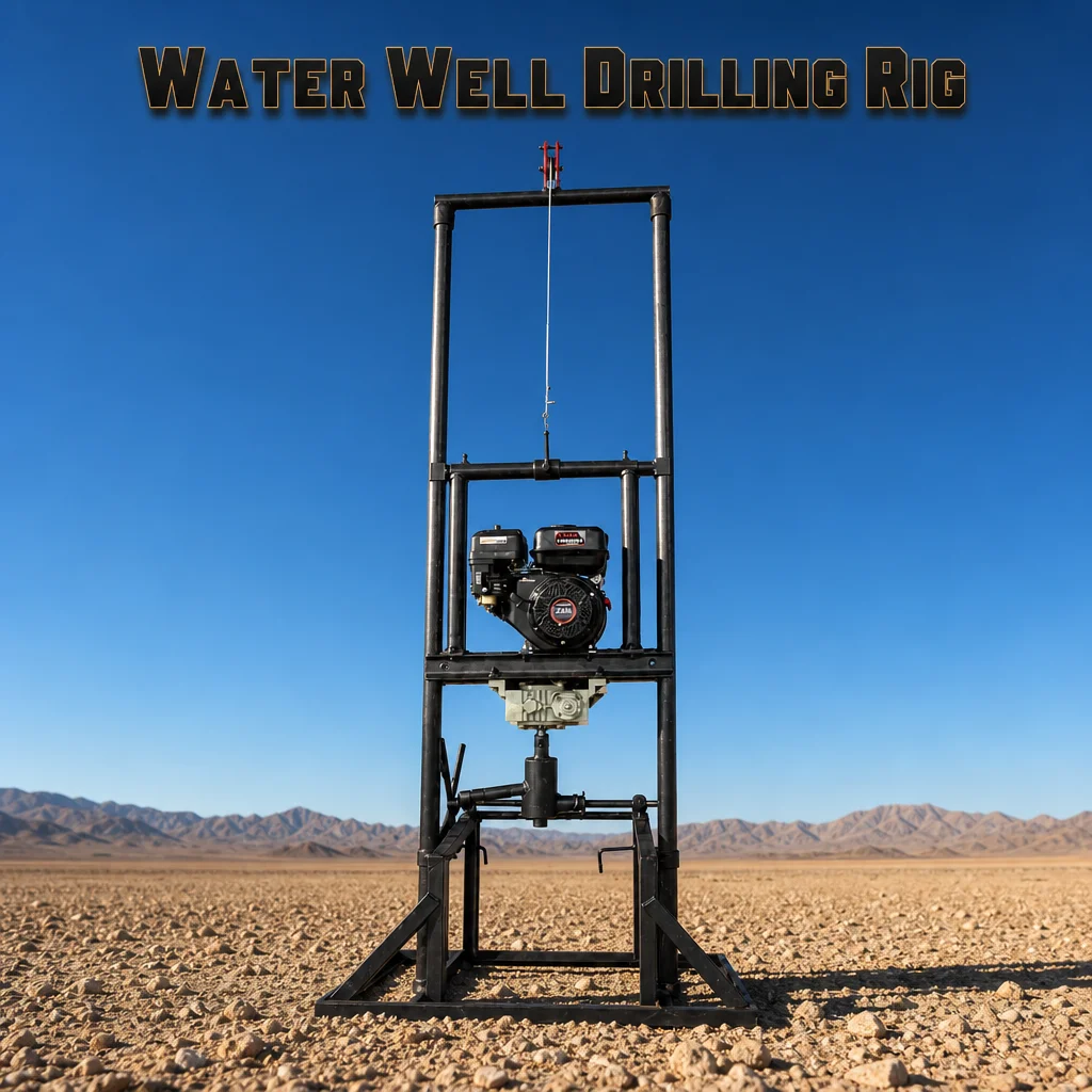 Customized Well Drilling Machine Gantry Structure 80m Max Depth Petrol and Diesel Engine Easy to Operate Water Well Drilling Rig