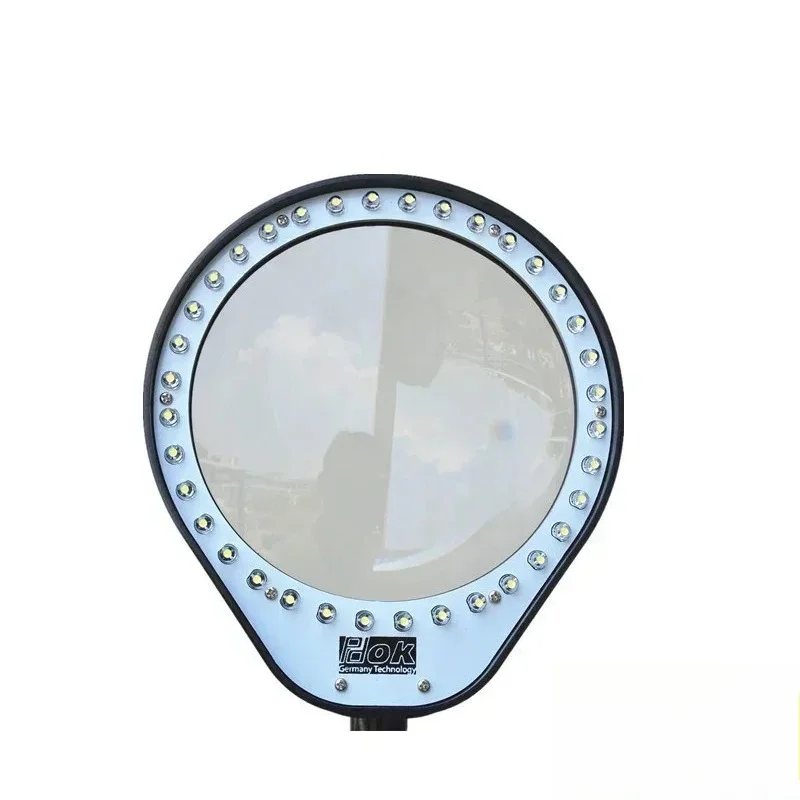 Adattatore 100-240V HD 8X 125mm Lenti d'ingrandimento per saldatura a mano con luci a LED Morsetto per saldatura Lente d'ingrandimento per schermo del telefono