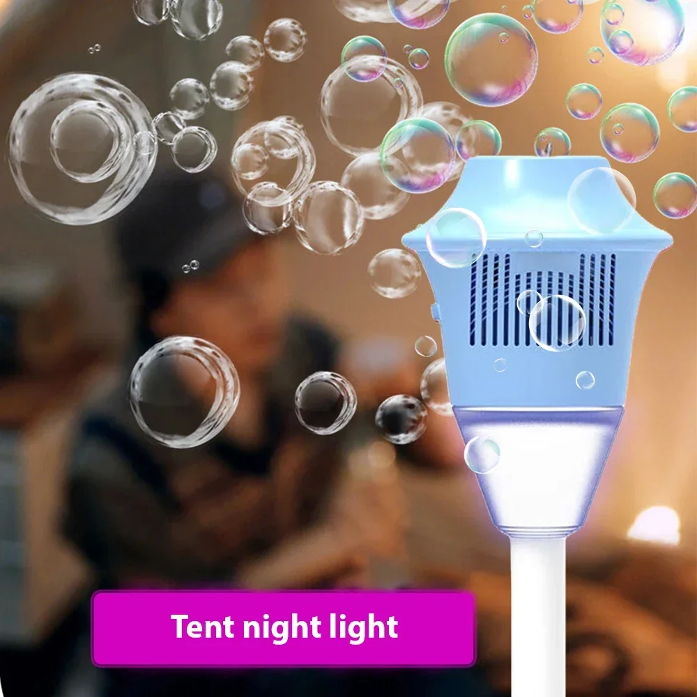 Fabricante elétrico automático de bolhas, brinquedos de bolhas para festa de casamento ao ar livre de aniversário, máquina de bolhas vertical com luz