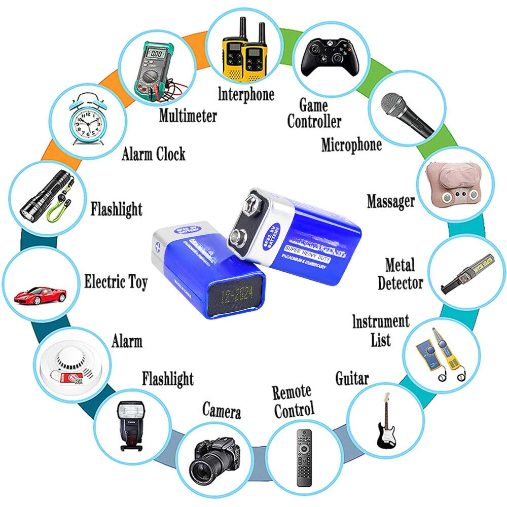 10PCS 9V 6F22 Li-Ion Battery 190mah HIGH CAPACITY Batteries Universal