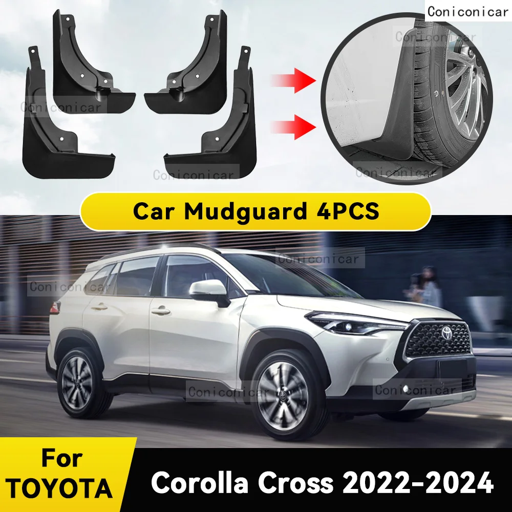 

Car Fender Mud Flaps For TOYOTA COROLLA Cross 2024 Splash Guards MudFlaps Front Rear Wheel Mudguards 4pcs Auto Accessories